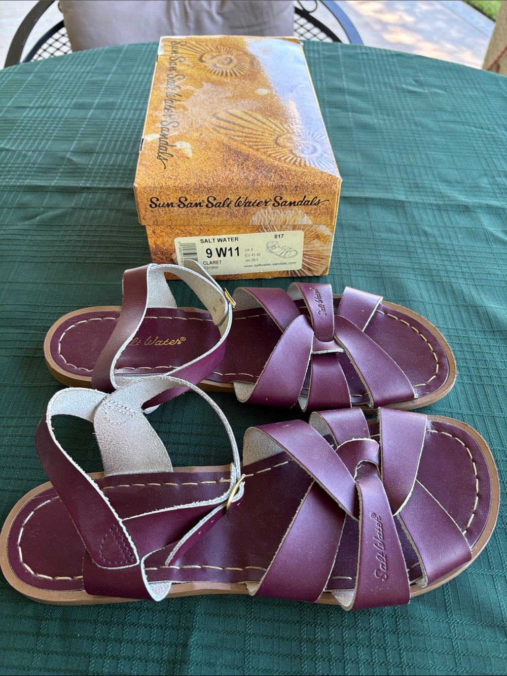 Salt Water Claret Leather Strappy Sandals by Salt-Water